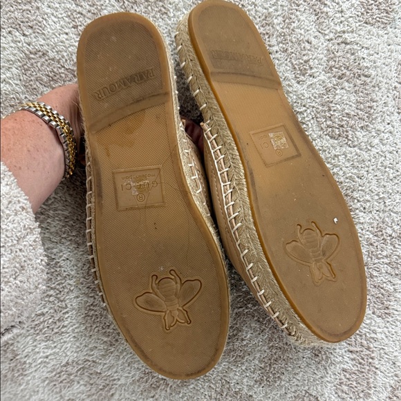 Gucci Espadrille Slide Mules with Gold GG Logo - Picture 4 of 5